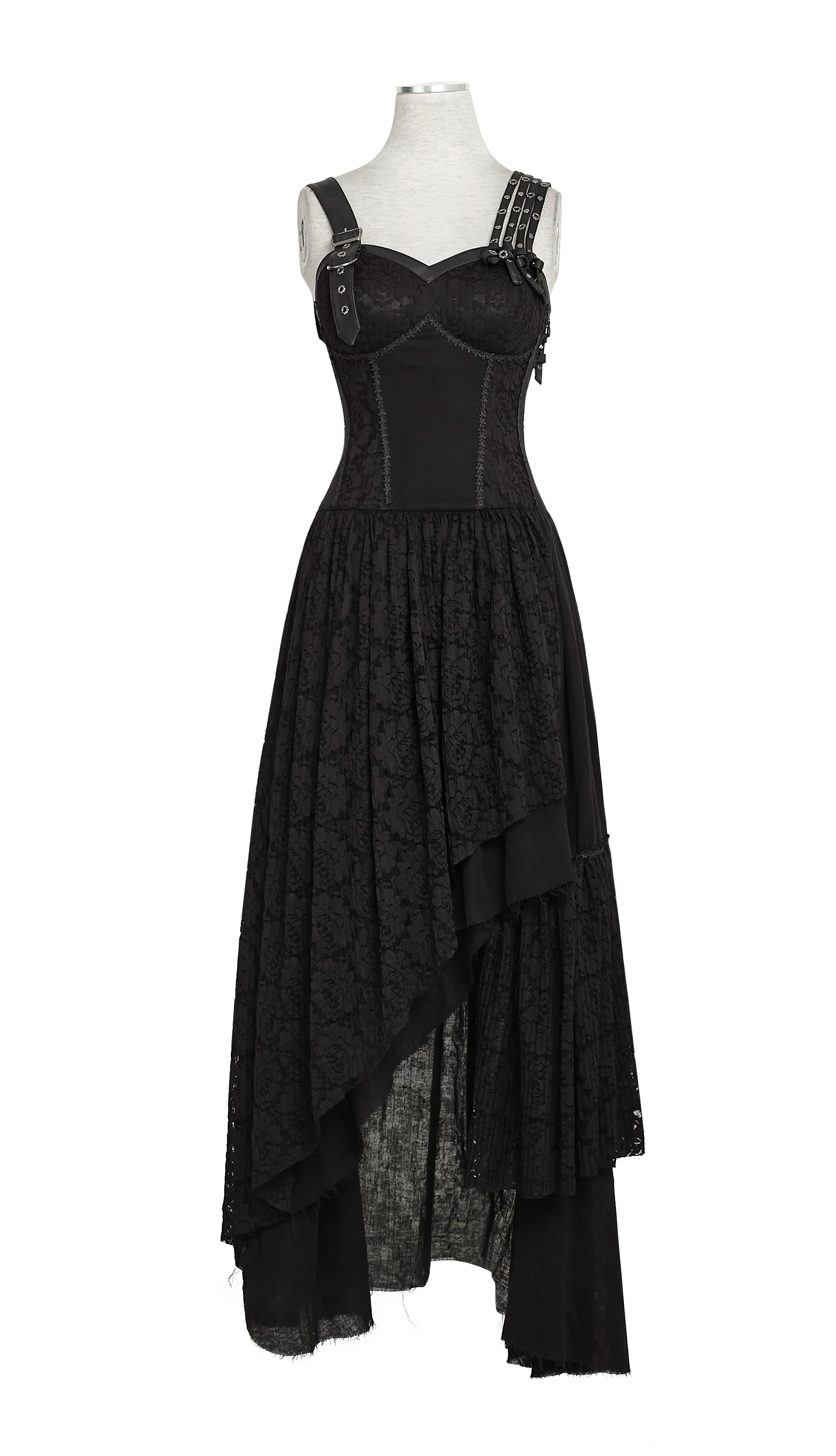 Black Elastic Mesh Stretchy Sexy Slit Long Prom Gown Evening Punk Dress - Image 6