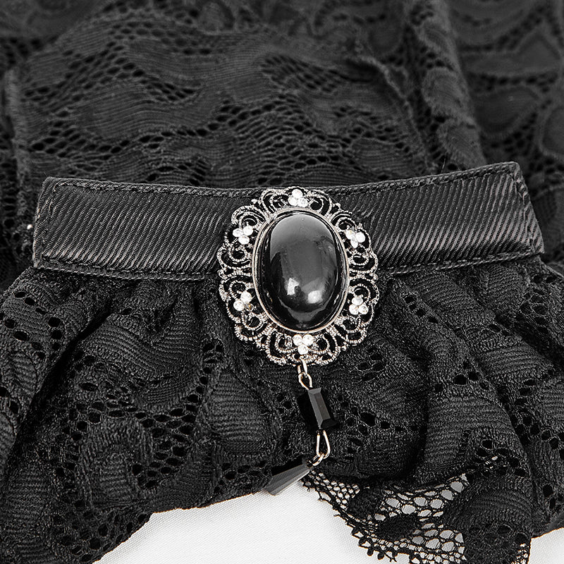 Black Fashion Men Shirt Fancy Lace Purple Neck Ties Accessories - Image 5