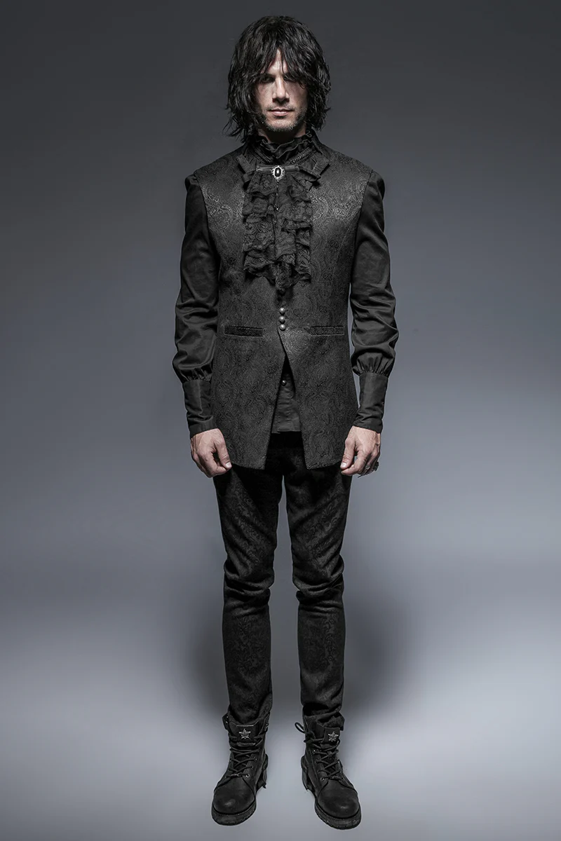 Black Fashion Men Shirt Fancy Lace Purple Neck Ties Accessories - Image 6