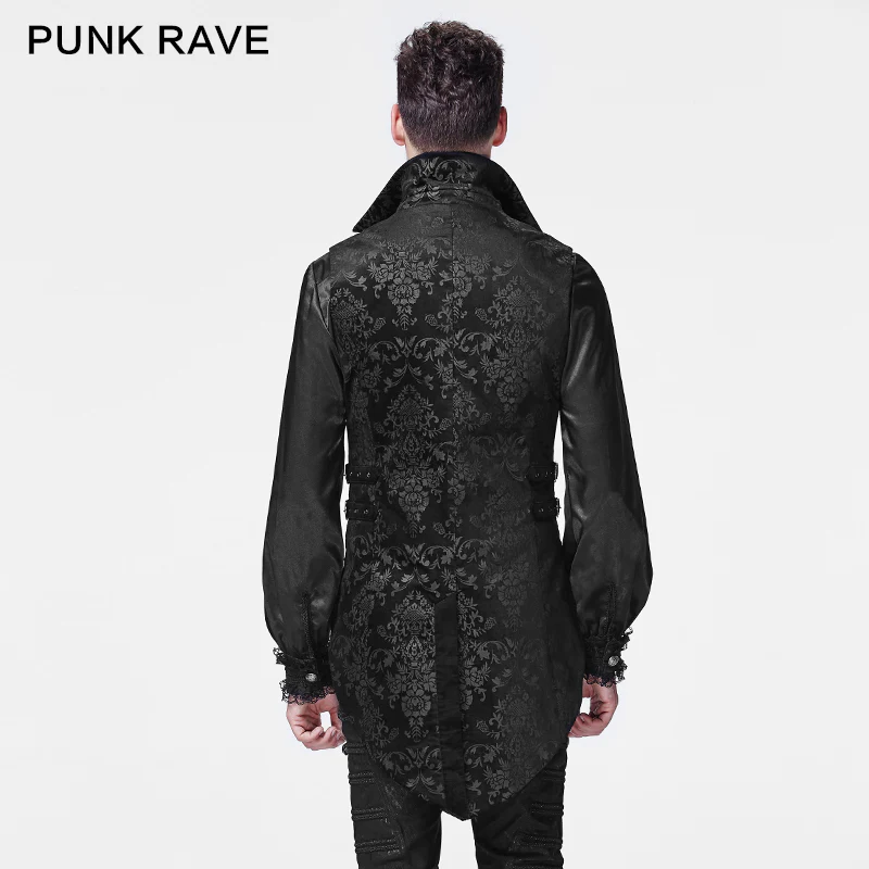 Black Lace Lapel Gothic Shirt With Bubble Long Sleeve - Image 3