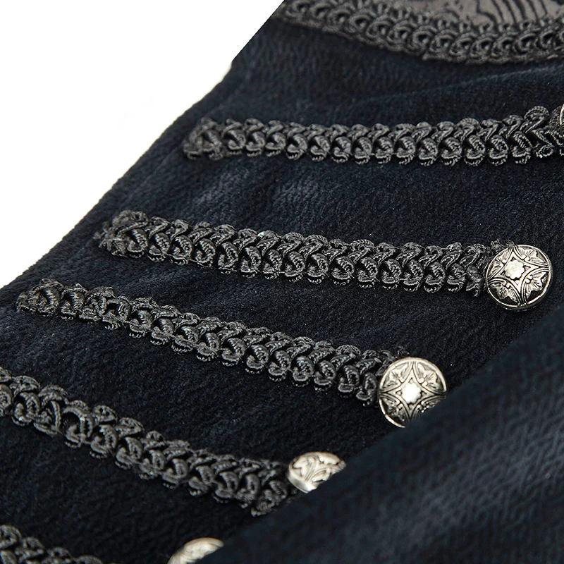 Blue Long Gorgeous Tuxedo 100% Polyester Gothic Coat - Image 5