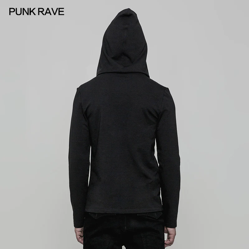 Daily Hooded Micro-elastic Knitted Punk Sweater - Image 3