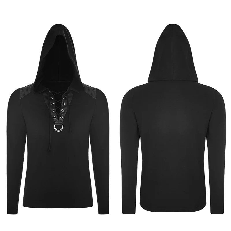 Daily Hooded Micro-elastic Knitted Punk Sweater - Image 4