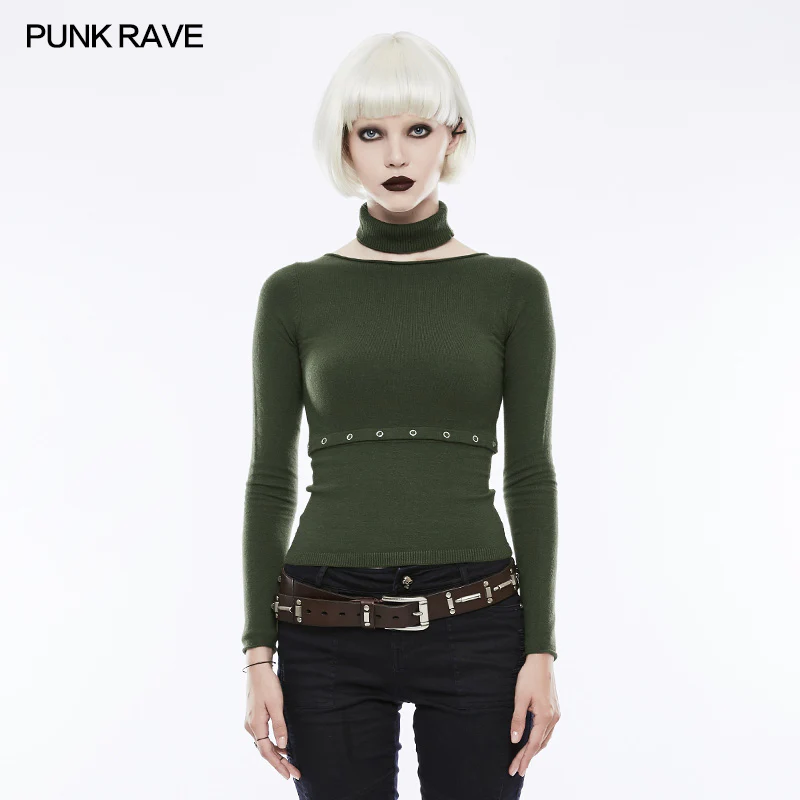 Daily Soft Split Punk Sweater With Separate Collar - Image 11