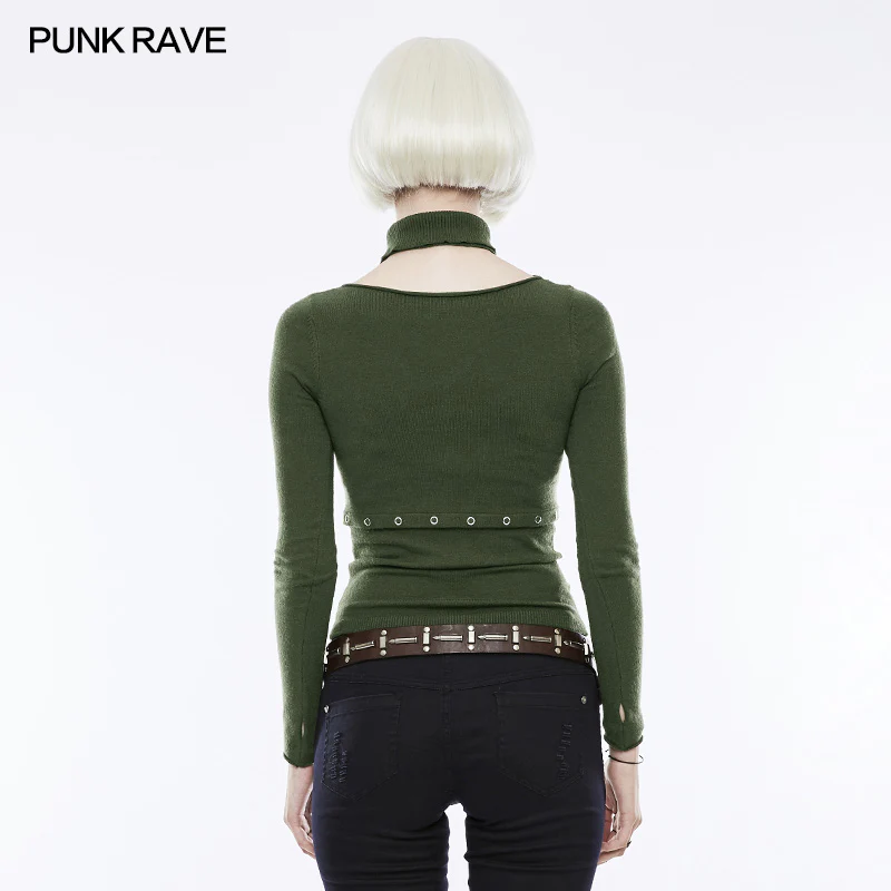 Daily Soft Split Punk Sweater With Separate Collar - Image 13