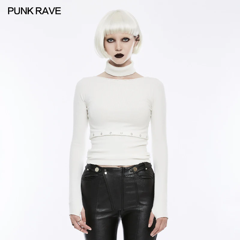 Daily Soft Split Punk Sweater With Separate Collar - Image 6