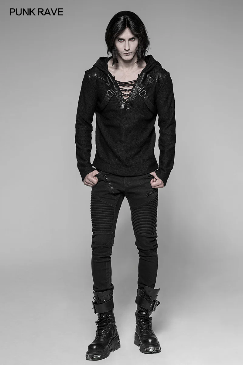 Dark Evil Dragon Pullover Mosaic Punk Hoodies For Men - Image 6