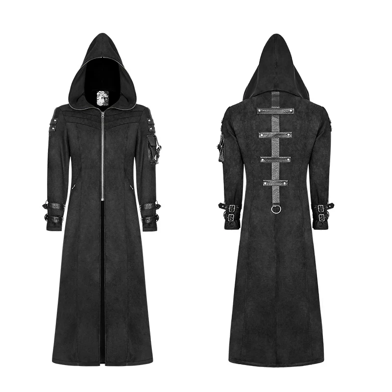Diablo Assassin Killer Dark Punk Hooded Long Coat Jacket For Men - Image 4