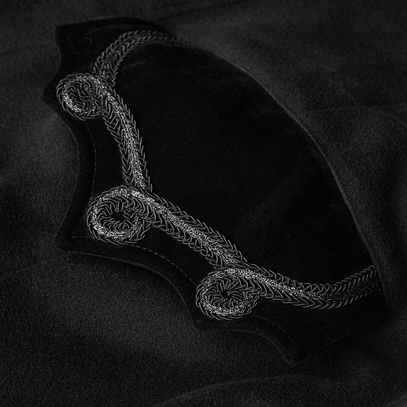 Exquisite Gorgeous Long Black Gothic Coat For Men - Image 5