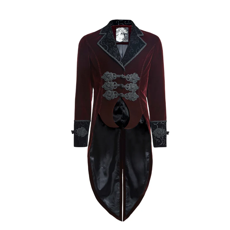 Fashion Classical Gentle Long Gothic Jacket With Velour - Image 4