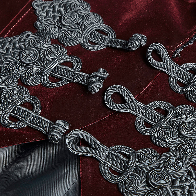 Fashion Classical Gentle Long Gothic Jacket With Velour - Image 5