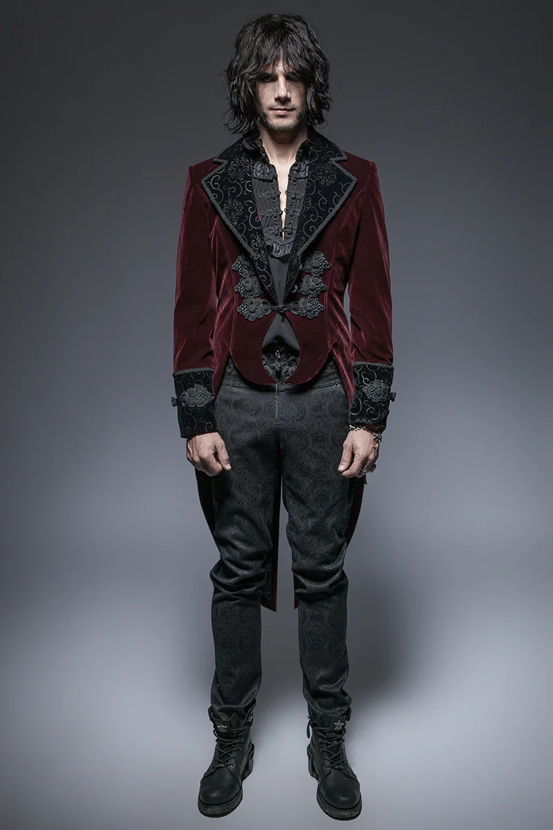 Fashion Classical Gentle Long Gothic Jacket With Velour - Image 6