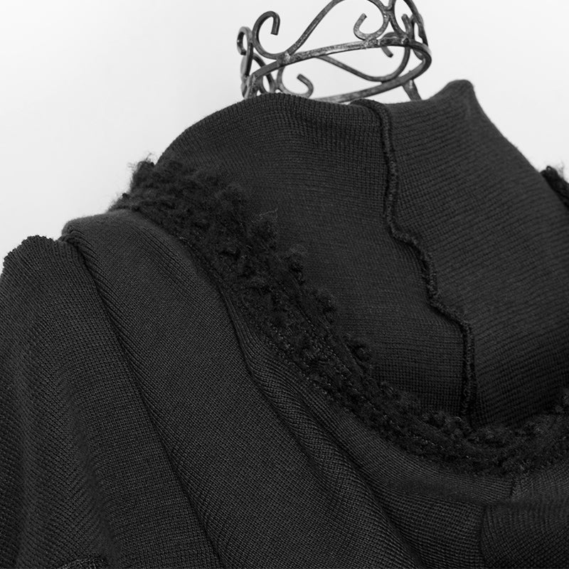 Fashion Ladies Knitted Black Wool Hood Accessories - Image 5