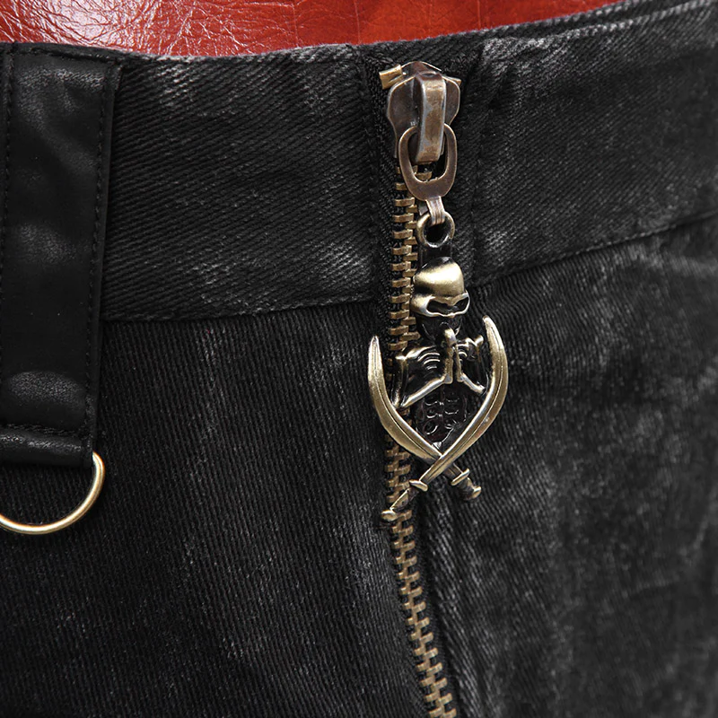 Gingham Man Above-the-knee Sheath Black Punk Skirt - Image 10