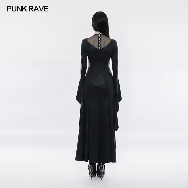 Gorgeous Black High Split Lace Gothic Dress - Image 3