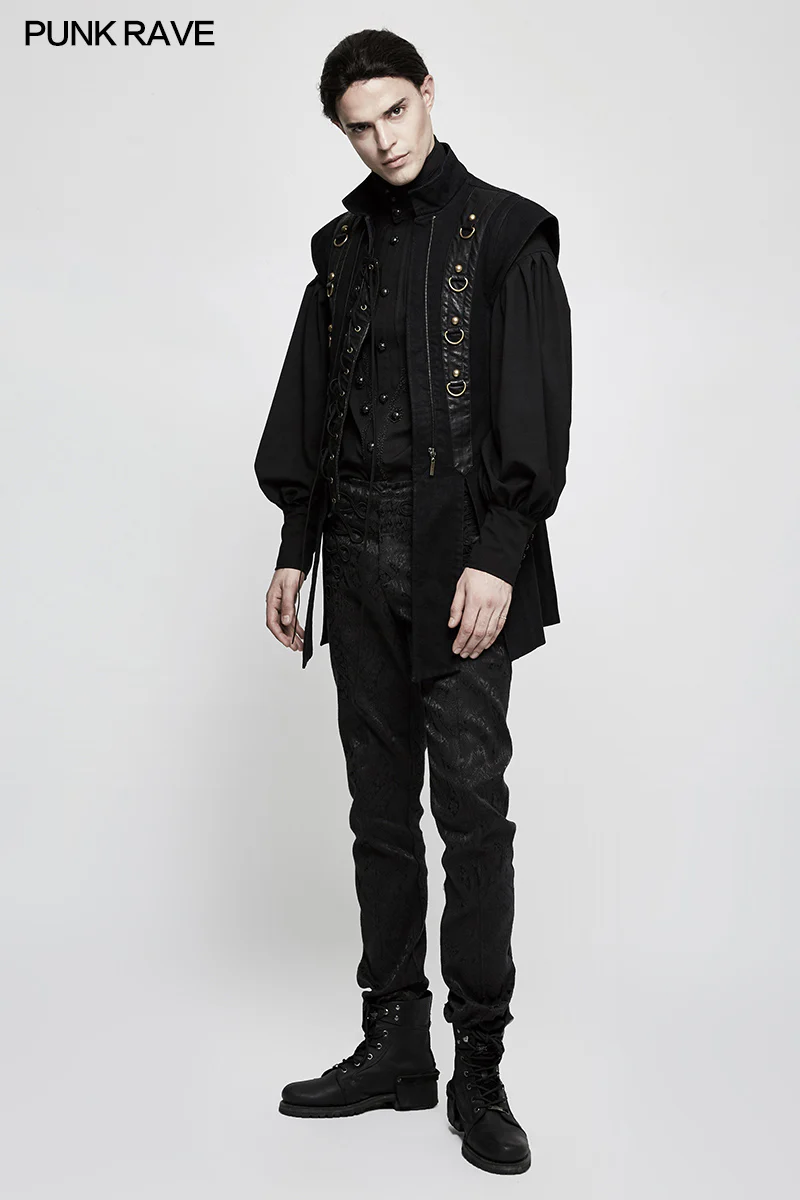 Gorgeous Dise Floret Stripes Gothic Shirt With Long Lantern Sleeve - Image 6