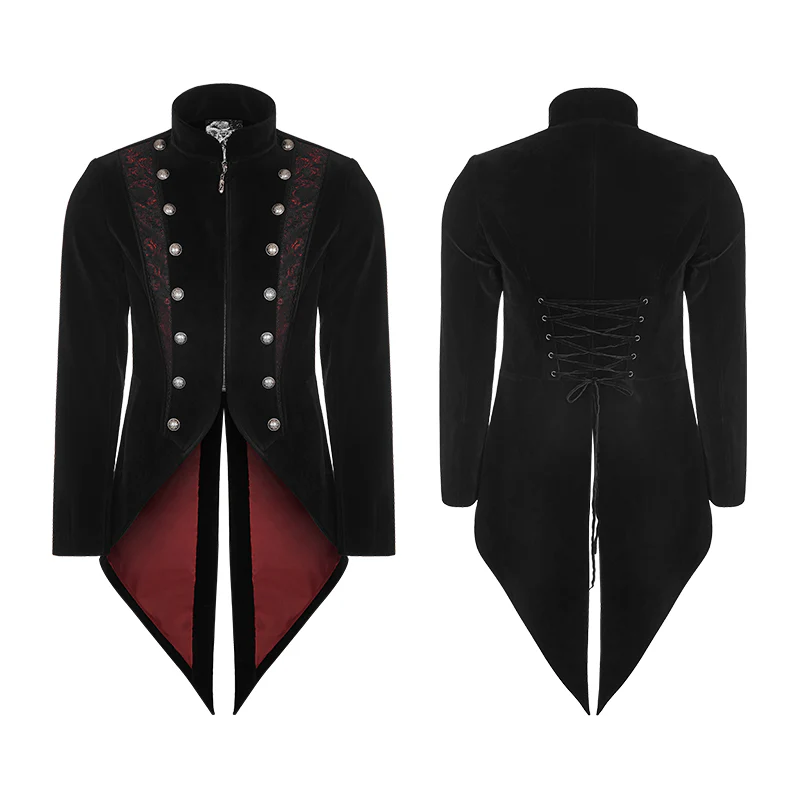 Gorgeous Tailcoat Velvet & Jacquard Men's Gothic Dress Coat - Image 4