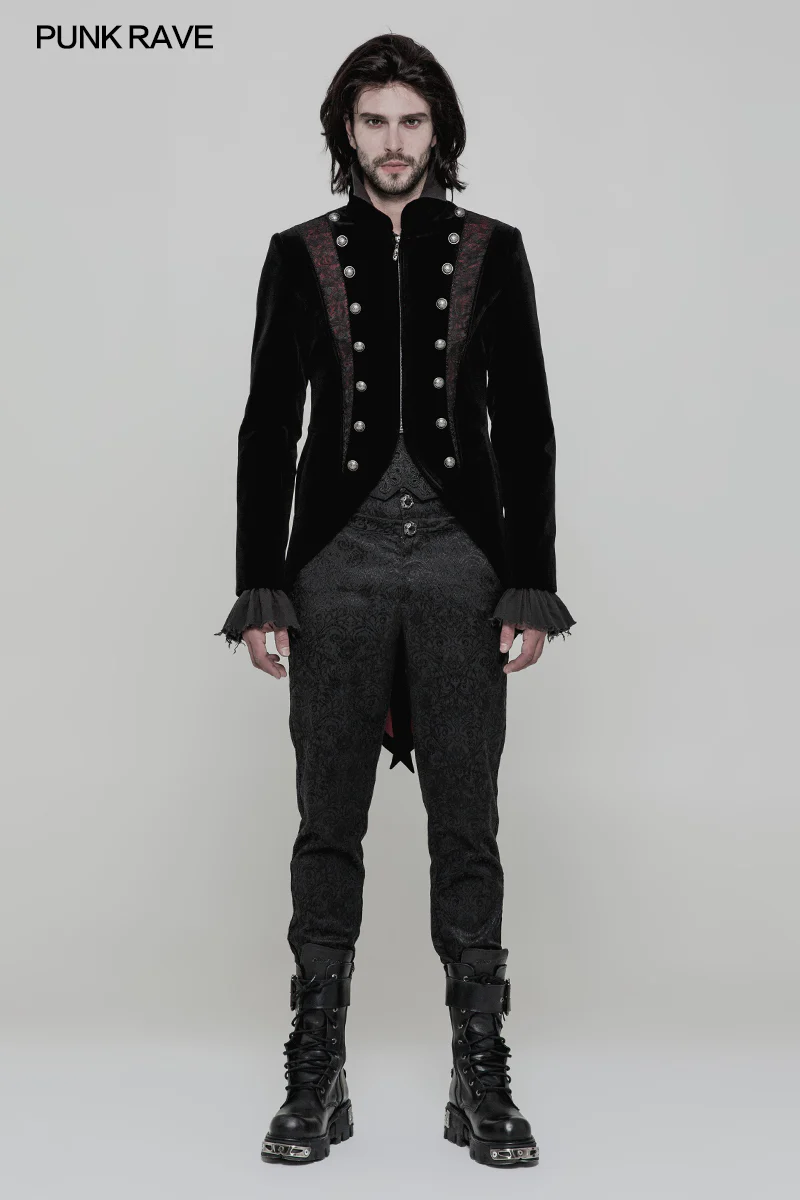 Gorgeous Tailcoat Velvet & Jacquard Men's Gothic Dress Coat - Image 6