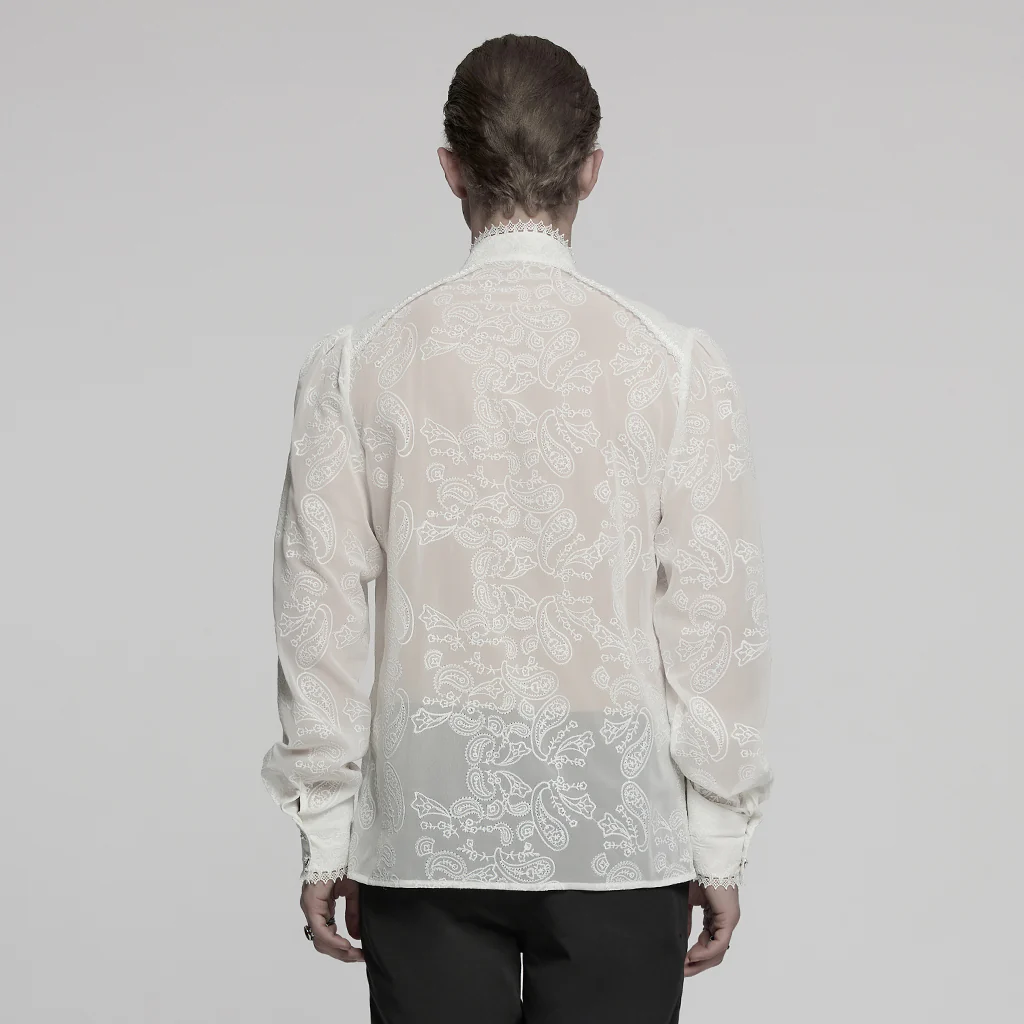 Goth Romantic Chiffon Men's Shirt - Image 12