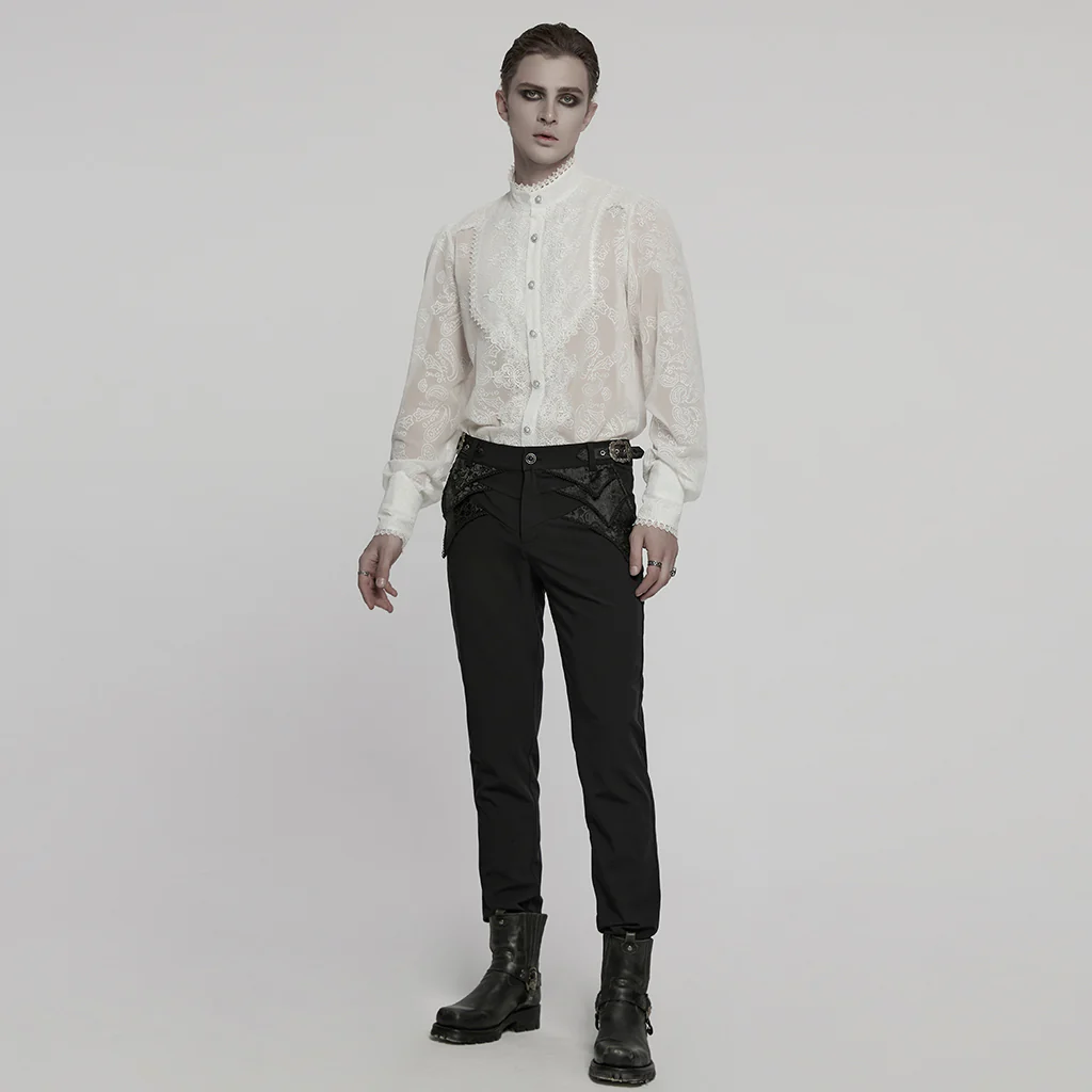 Goth Romantic Chiffon Men's Shirt - Image 13