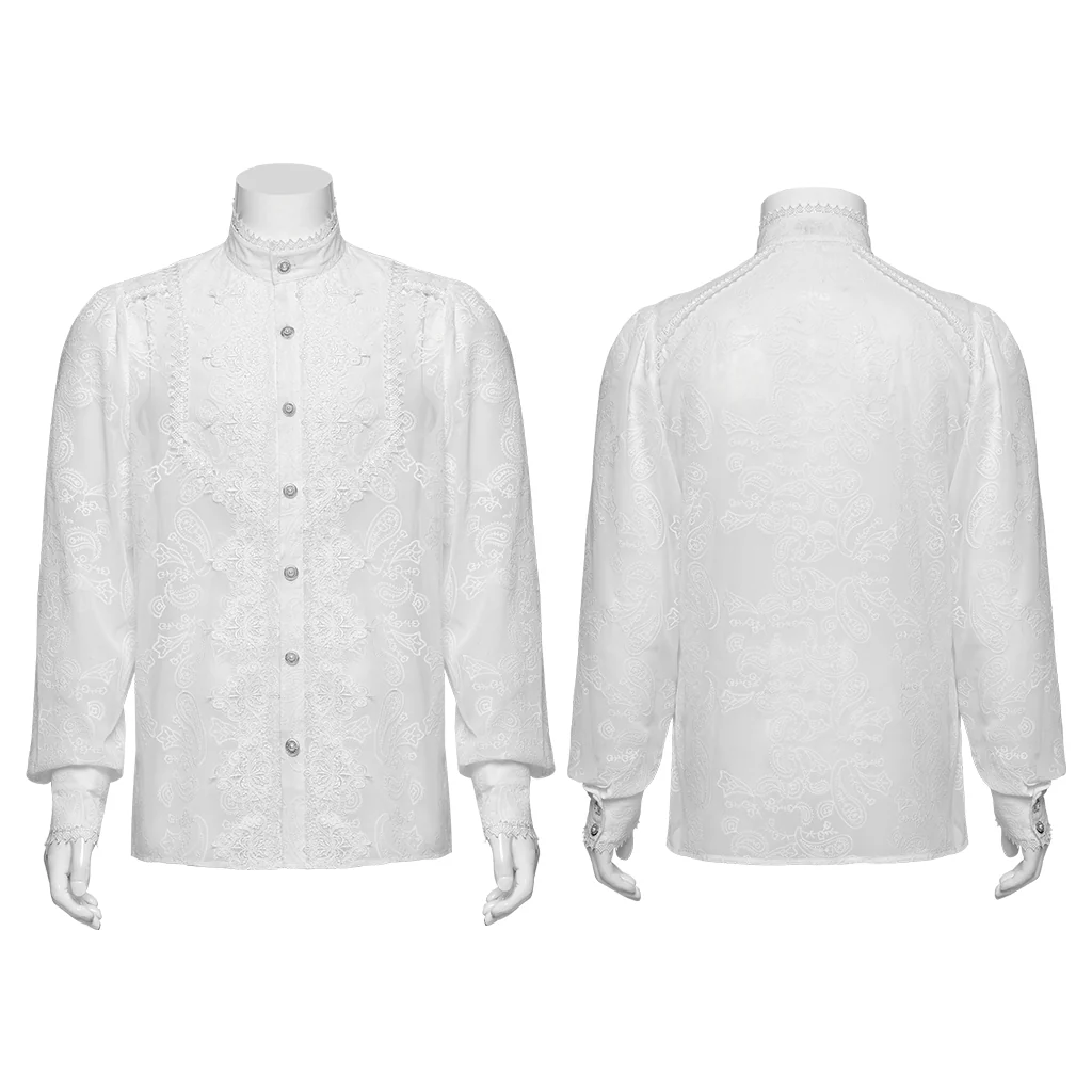 Goth Romantic Chiffon Men's Shirt - Image 14