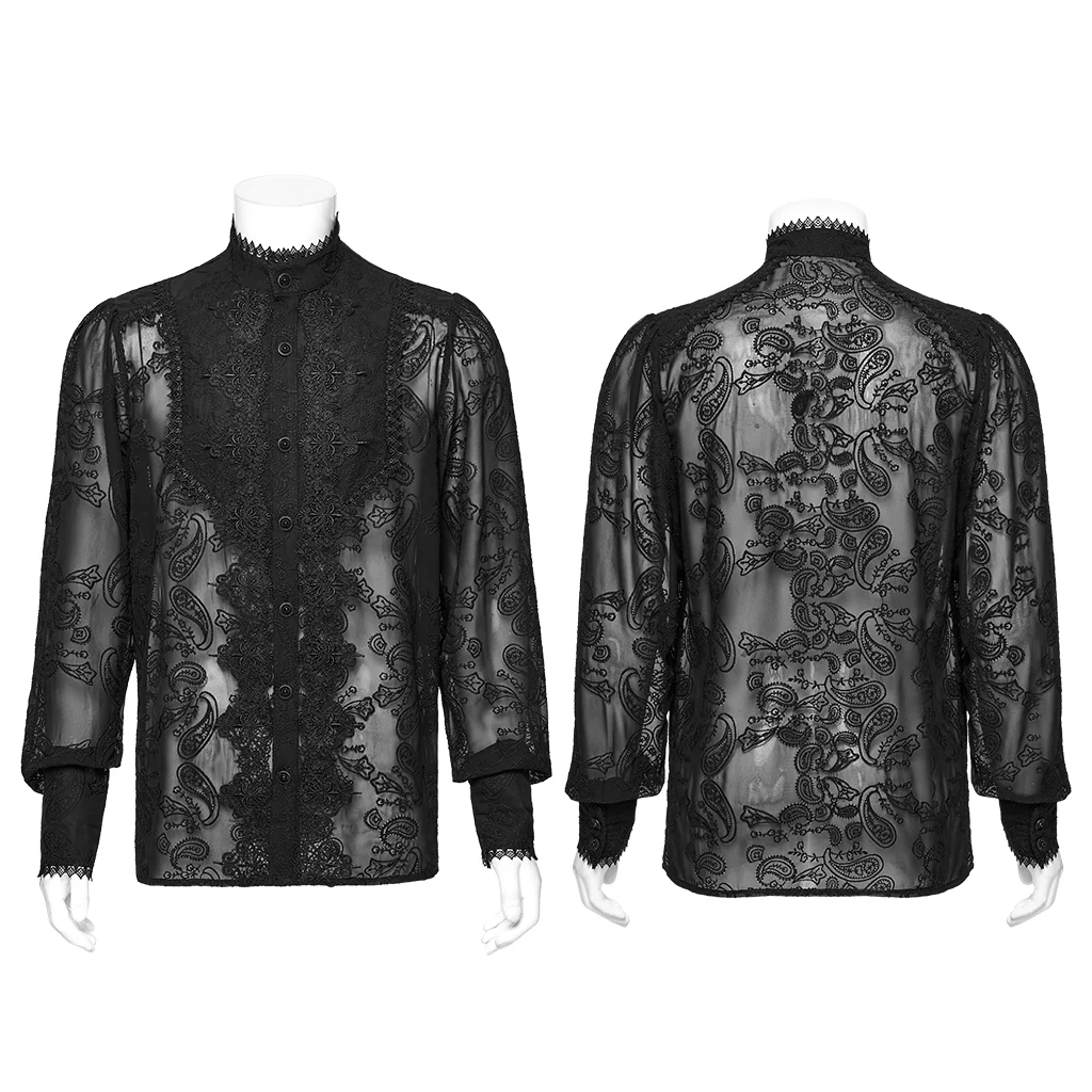 Goth Romantic Chiffon Men's Shirt - Image 6