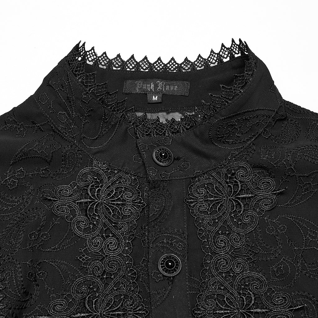 Goth Romantic Chiffon Men's Shirt - Image 7