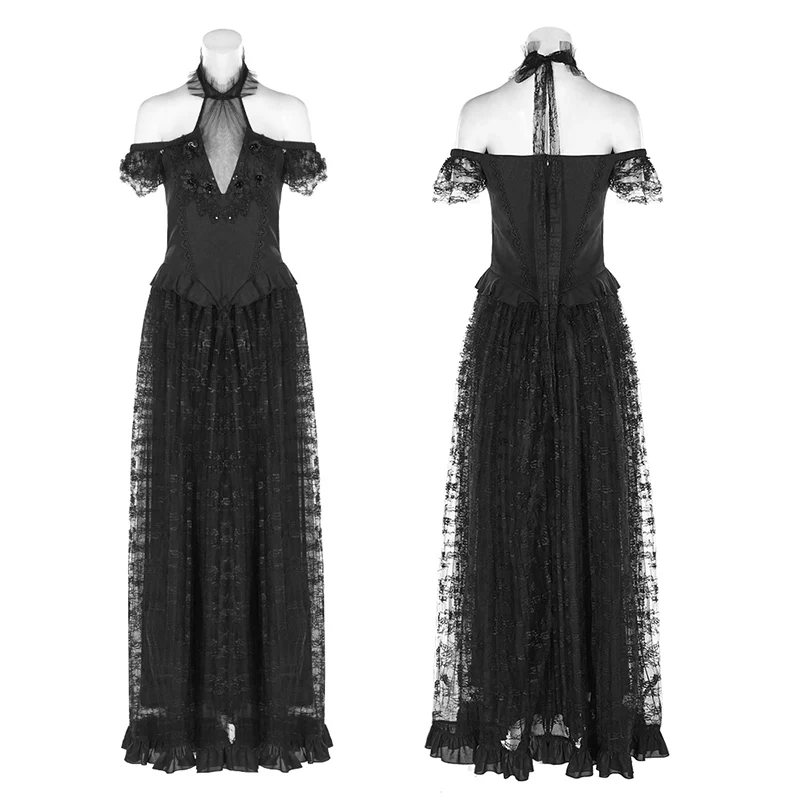 Gothic Gorgeous Off Shoulder Lace Dress - Image 4