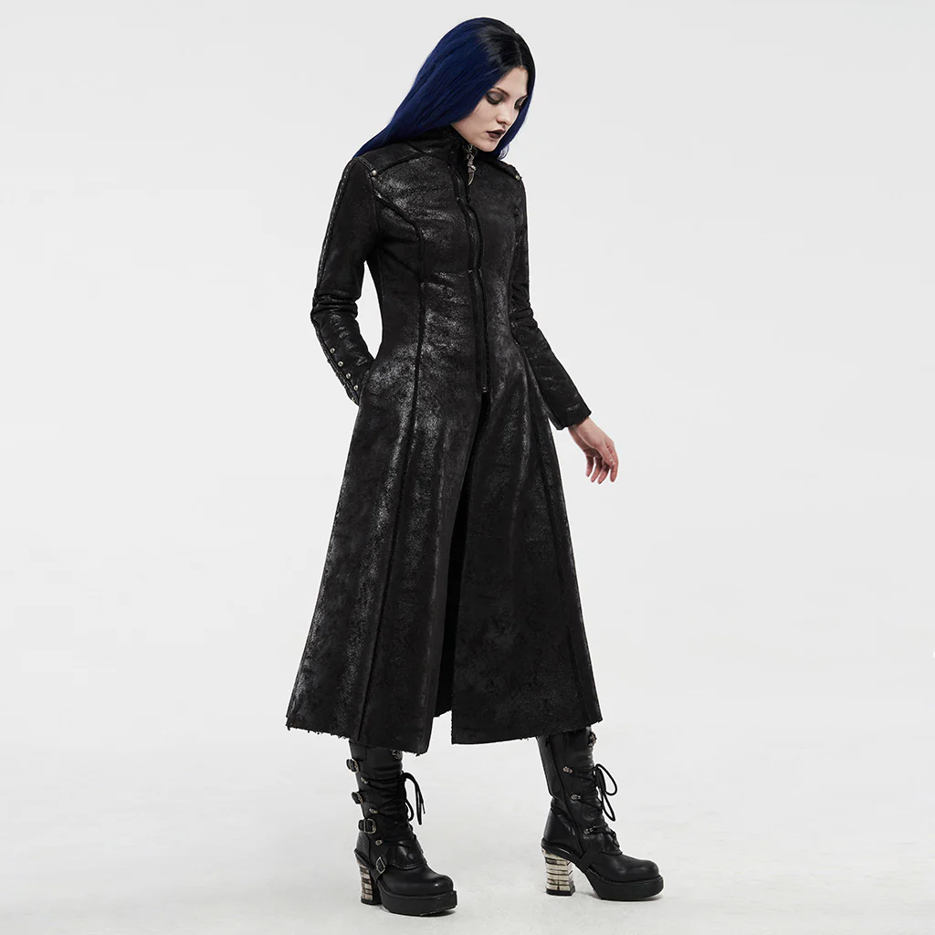 Gothic imitation fur long coat - Image 5