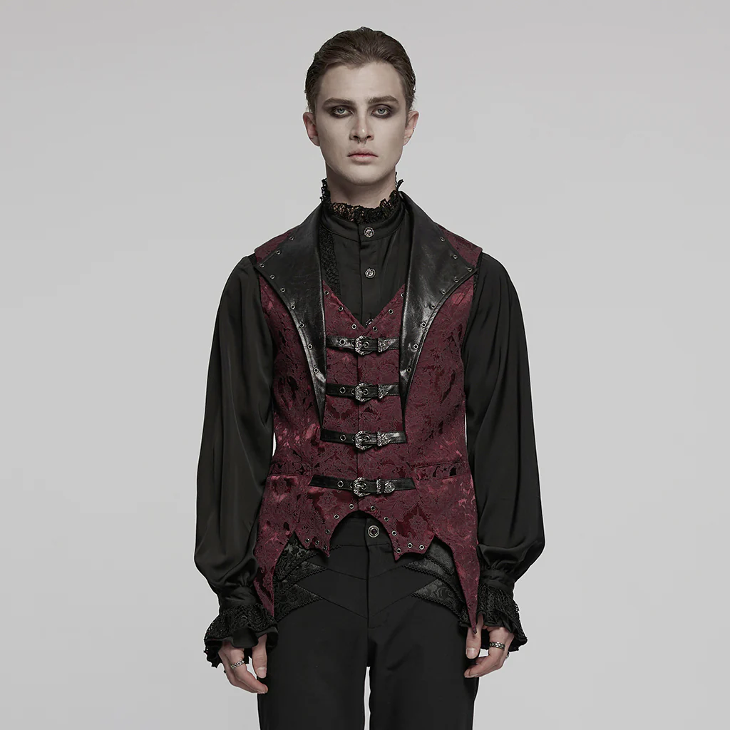 Gothic jacquard lapel vest - Image 11