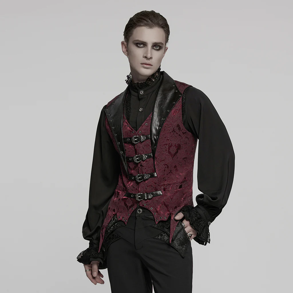 Gothic jacquard lapel vest - Image 13