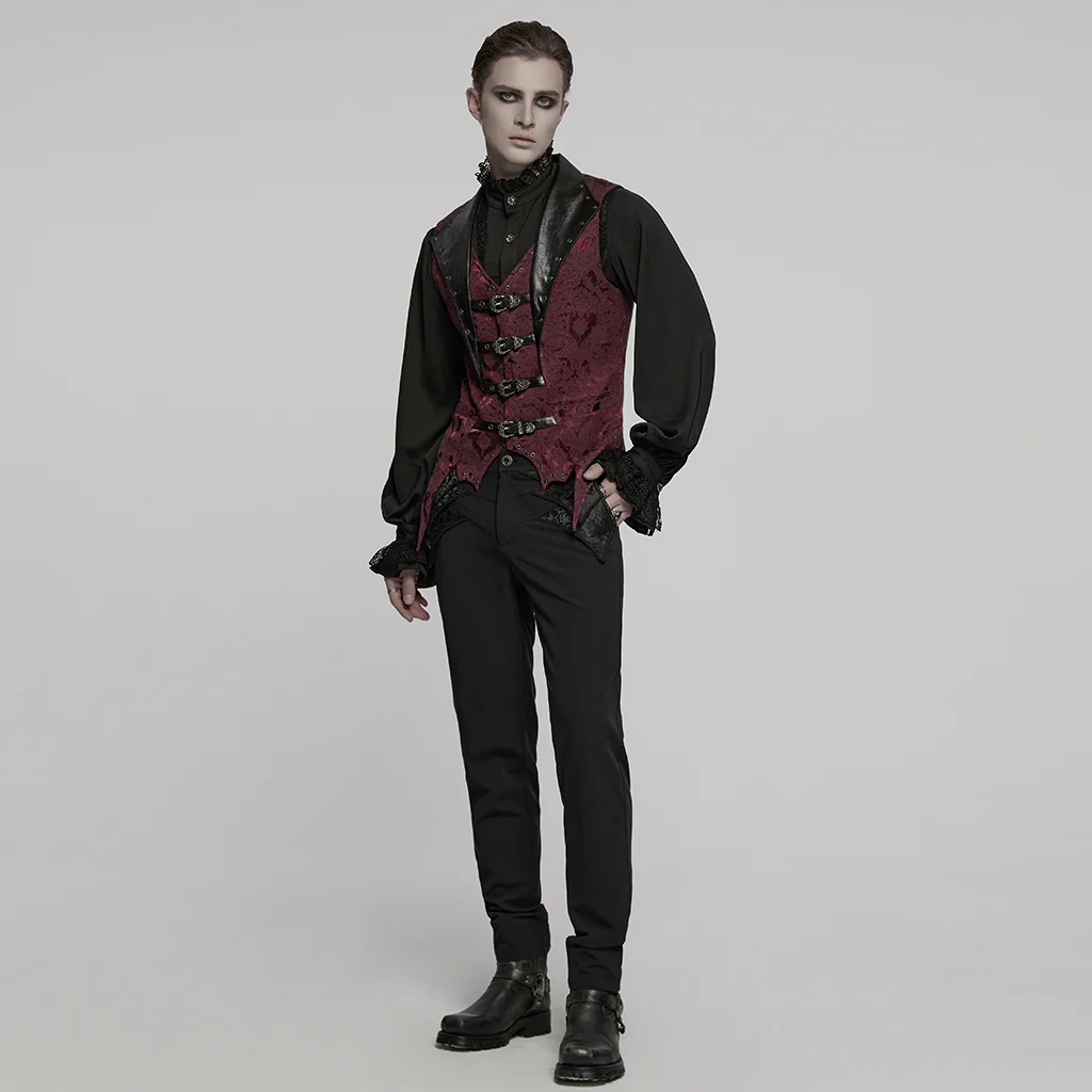 Gothic jacquard lapel vest - Image 15