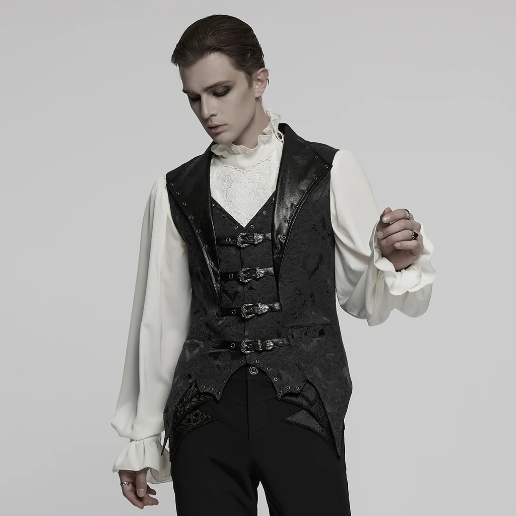 Gothic jacquard lapel vest - Image 20
