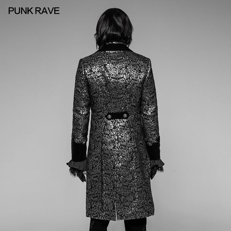 Gothic Metal Texture Jacquard Swallow Tail Coat Jacket - Image 3