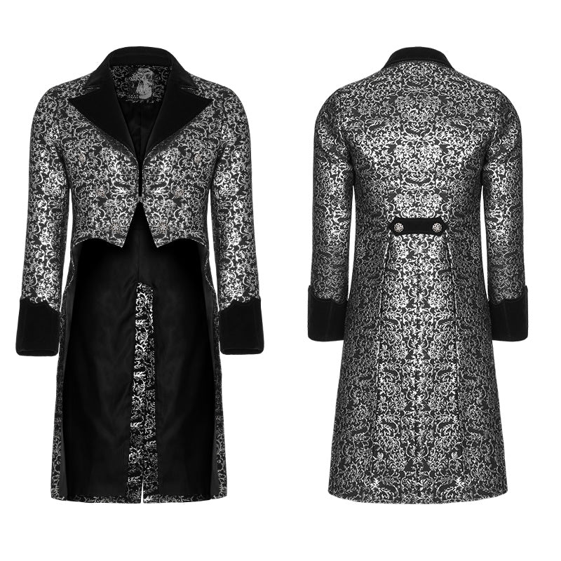 Gothic Metal Texture Jacquard Swallow Tail Coat Jacket - Image 4
