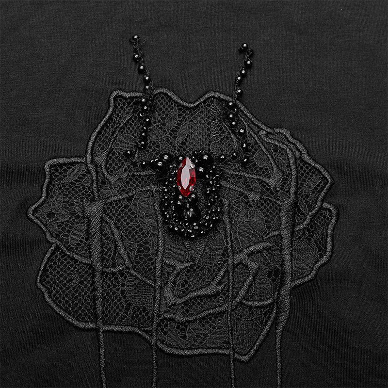 Gothic red-eyed spider embroidered dress - Image 5