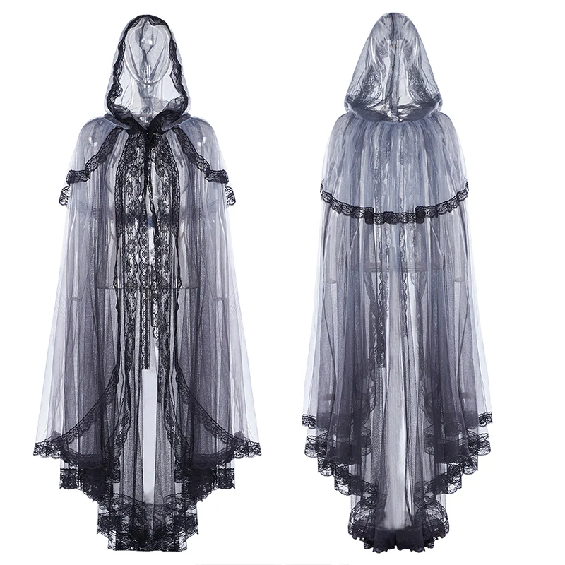 Gothic Zombie Bride Mesh Cloak - Image 4