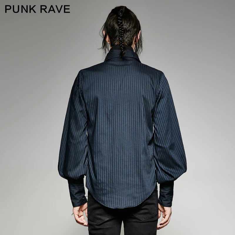 Great Black Striped Punk Shirts With Vertical Sense Plaids - Image 8