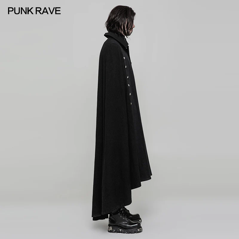 Handsome Long Irregular Uniform Gothic Cloak With Sleeve Slit On Front - Image 3