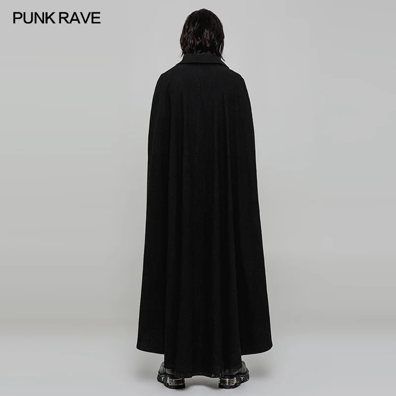 Handsome Long Irregular Uniform Gothic Cloak With Sleeve Slit On Front - Image 4