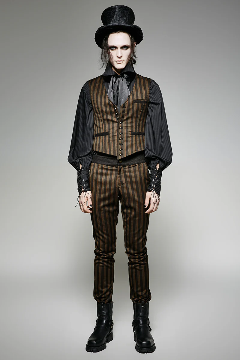 High Grade Suit Elegant Gothic Pants With Rugged Stripes - Image 6