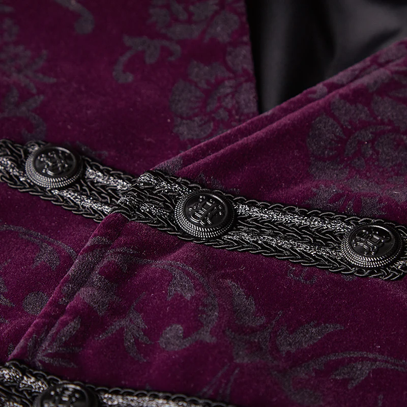 High Quality Velvet Printing Gothic Vest For Men - Image 11