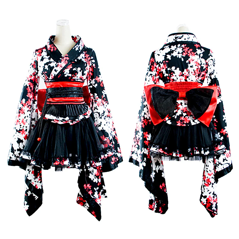 Knee-length Cute Kimono Lolita Dress For Girls - Image 4
