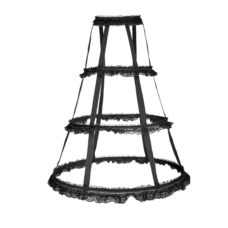Lolita Style Adjustable Banked Lace Pattern Bustle Gothic Dresses - Image 3