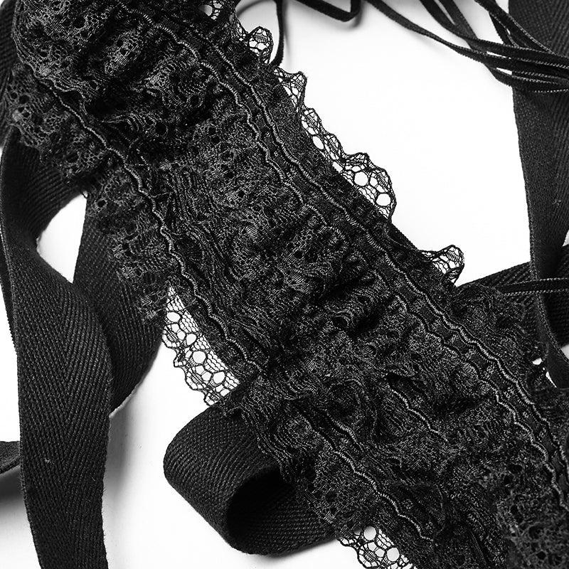 Lolita Style Adjustable Banked Lace Pattern Bustle Gothic Dresses - Image 4