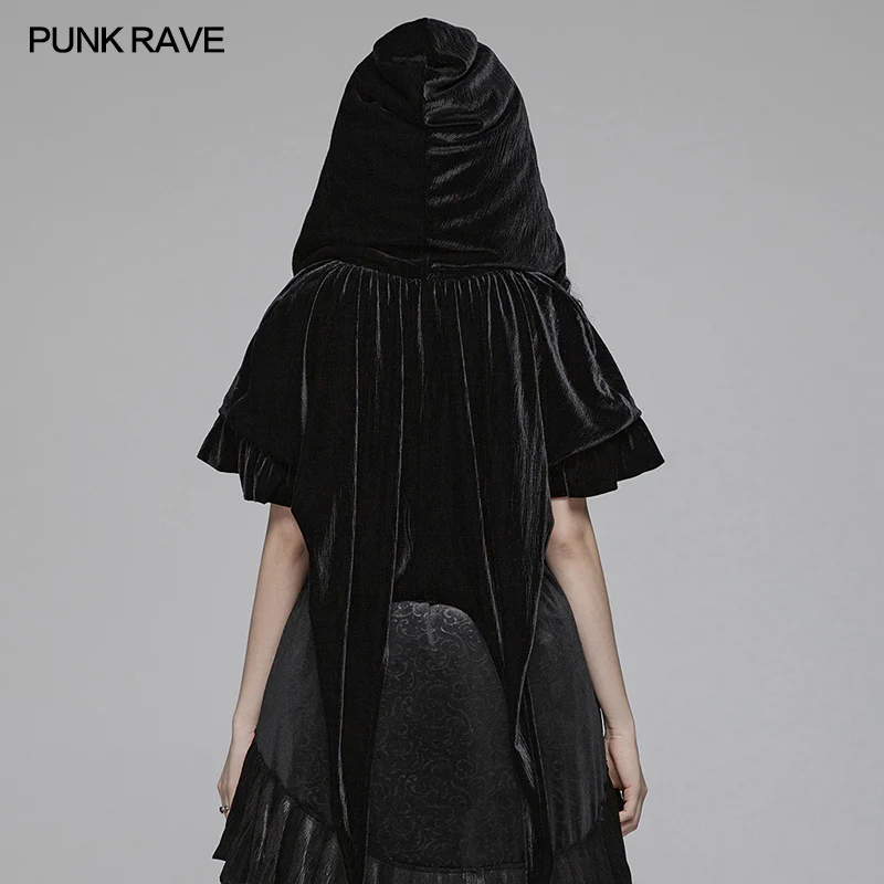 Lolita Velvet Short Hooded Loose Cloak With Cute Wooly Balls - Image 3