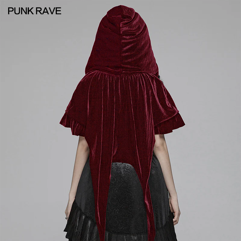 Lolita Velvet Short Hooded Loose Cloak With Cute Wooly Balls - Image 9