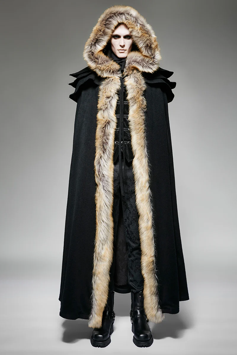 Long Cloak Gothic Trench Coats With Excellent Wool Collar - Image 18