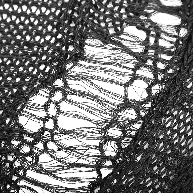 Loose Mesh Ripped Hole Tattered Distressed Knit Sweater Top - Image 5