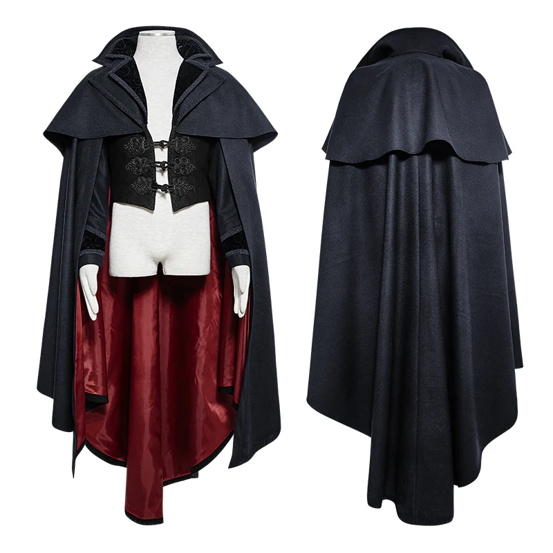 Luxury Gothic Trench Coats With Pattern Like Vampire Count Cape - Image 4